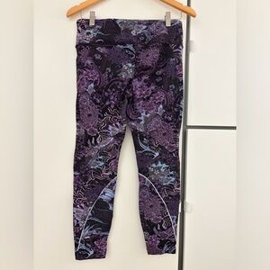 lululemon athletica Dark Purple Floral Leggings and Top Set